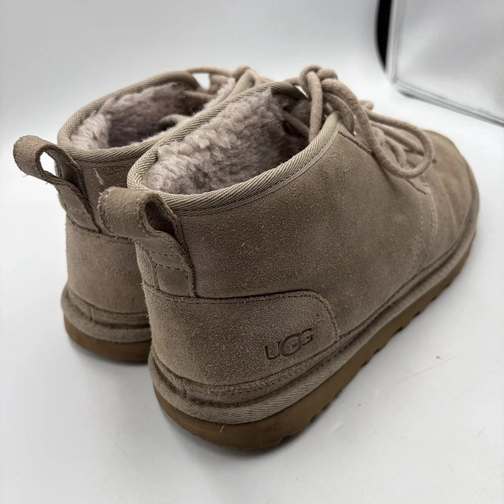 UGG Neumel Boots Beige Tan Suede Sheepskin Chukka Ankle Shoes Men's Size 11